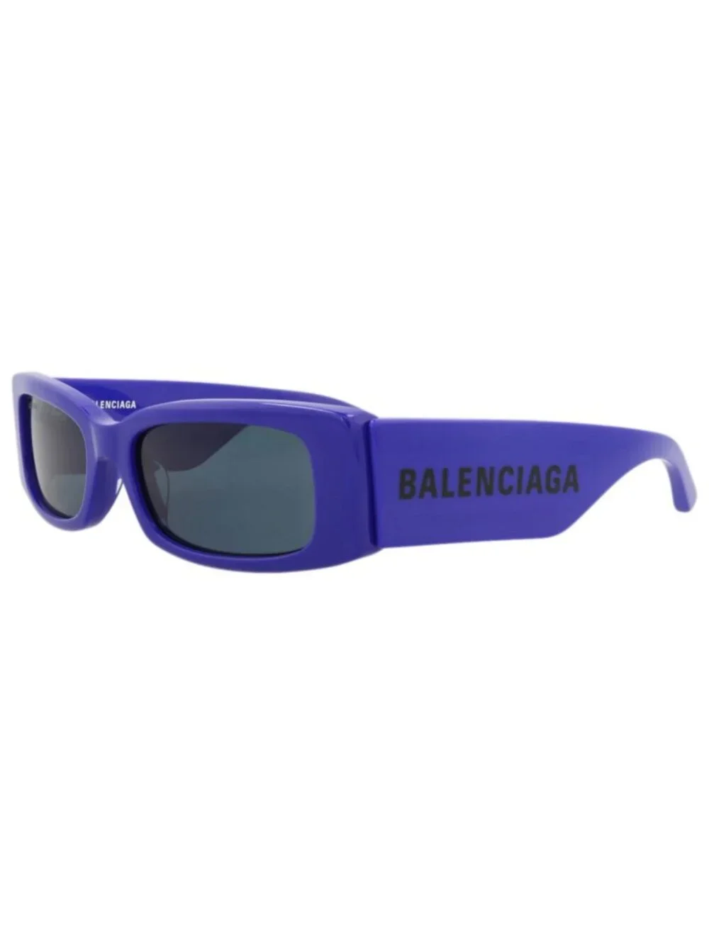 New Balenciaga Women's Sunglasses Square Rectangle Recycled Acetate Frame Blue